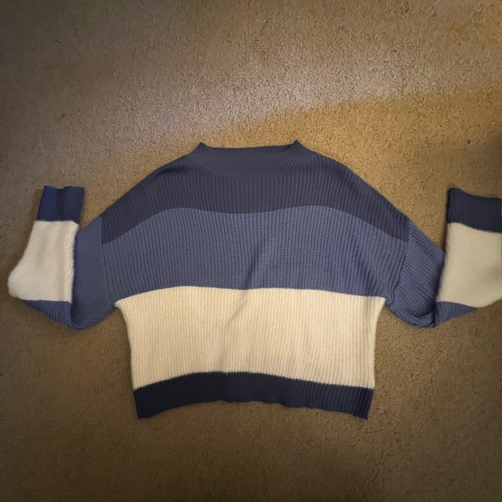Blue and White Striped Sweater
